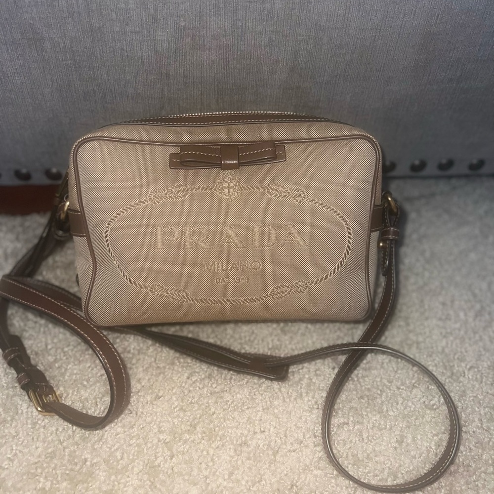 **SOLD** Prada jacquard logo camera bag